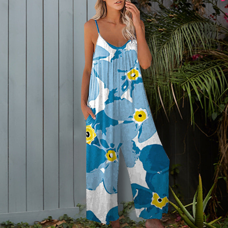 Dame Floral Print Maxi Jumpsuit Stilla