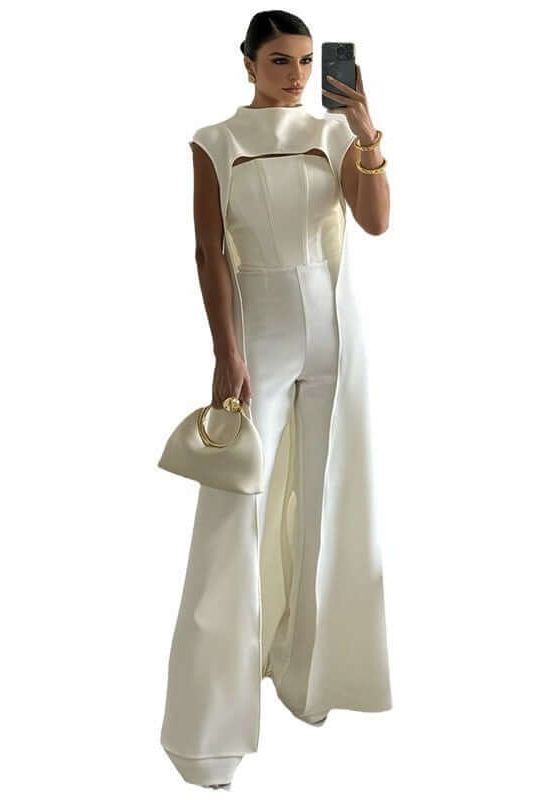 Stilla | Lang Cape Top Slim Jumpsuit Dress