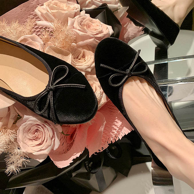 Dame Elegant Flad Ballet Sko med Sløjfedetail Stilla