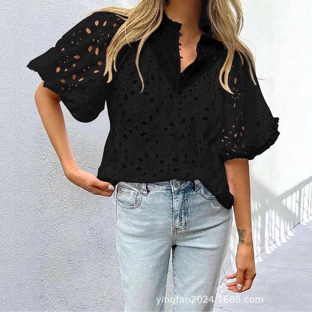 Dame Elegant Hulsbluse Stilla