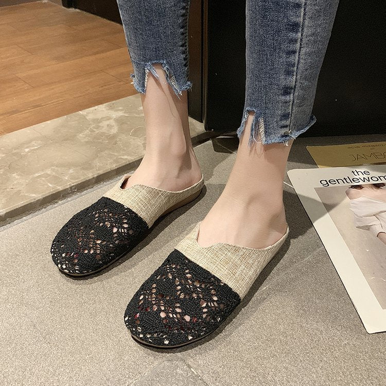 Dame åbne slippers med filigran hækledesign og komfortabel sål Stilla