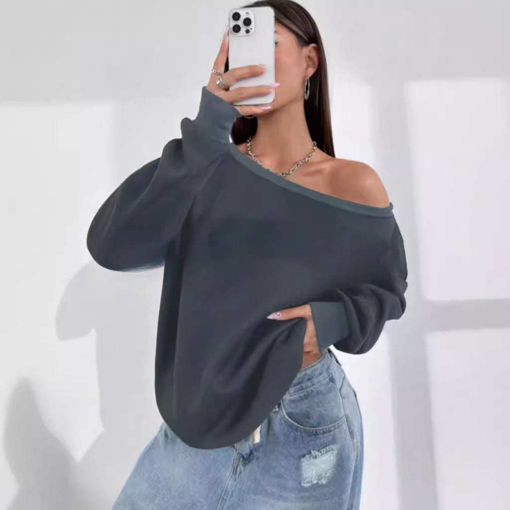 Dame afslappet Off-Shoulder sweater med løs pasform Stilla