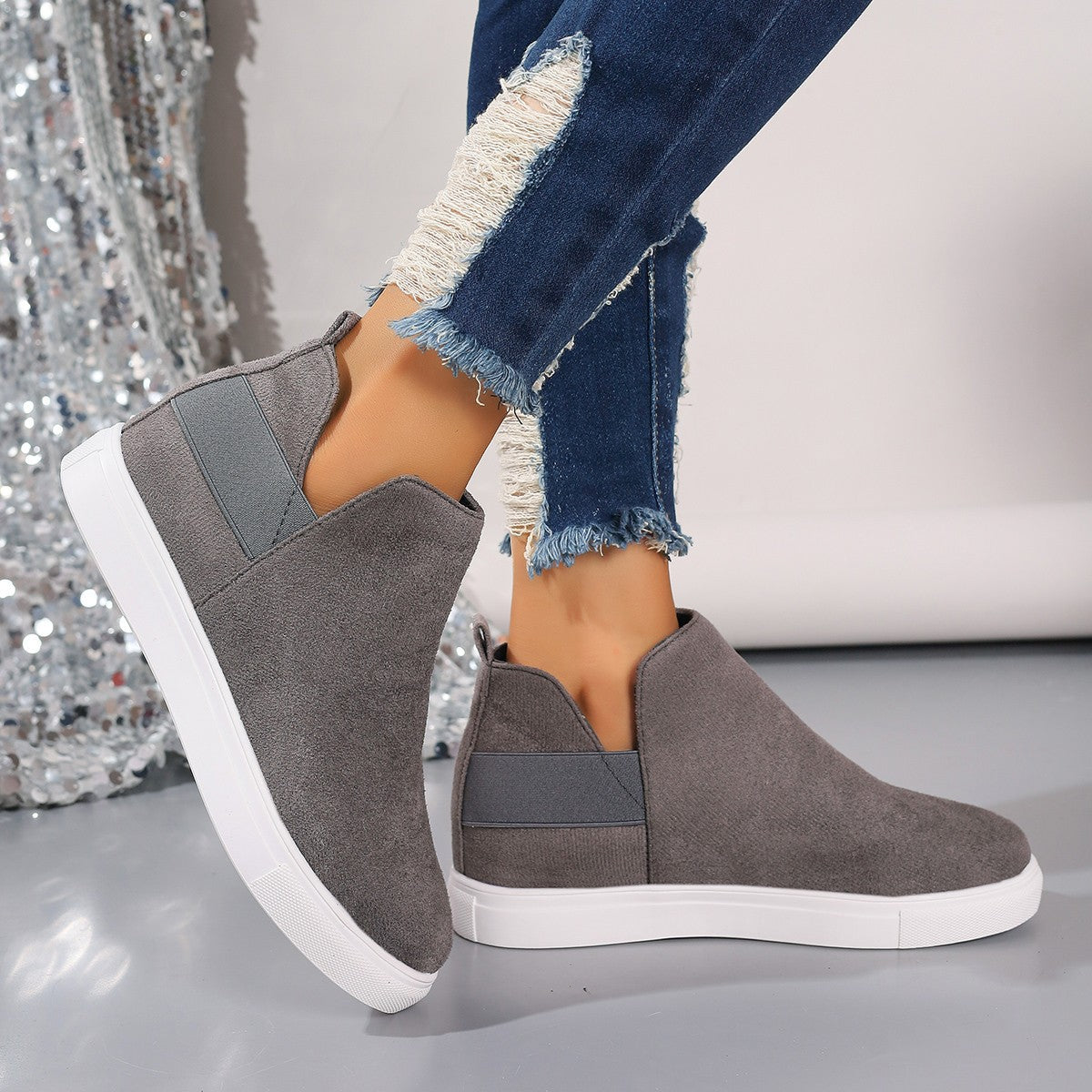 Dame Behagelige Sneaker Støvler med elastisk Indsats Stilla