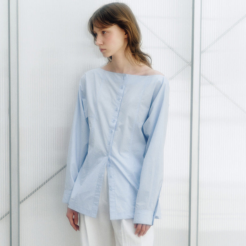 Dame Elegant bomuldsbluse med moderne knapdetaljer og afslappet snit Stilla