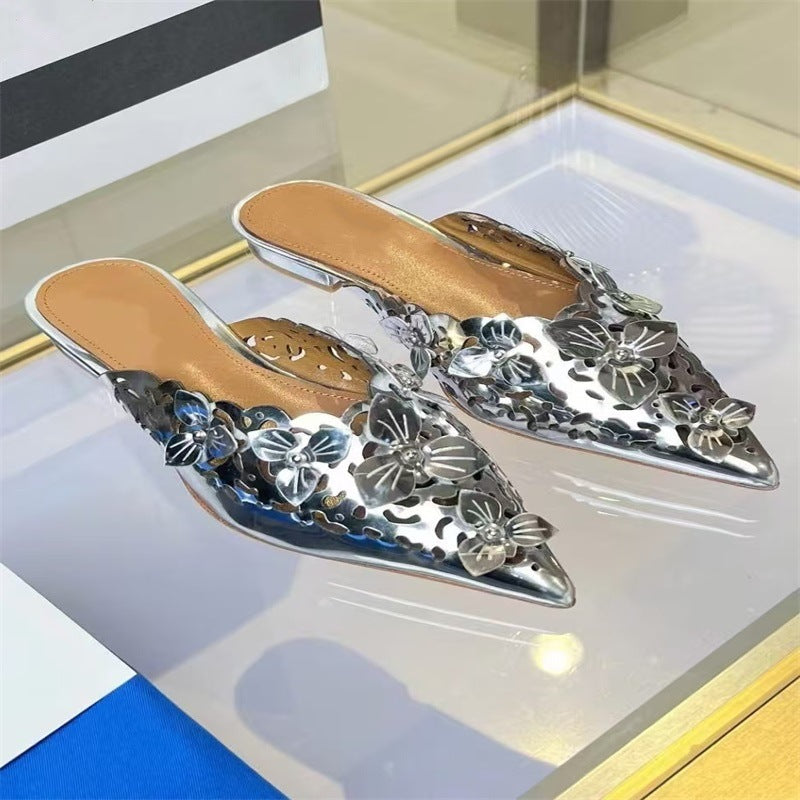Femme Floral Udsmykket Slip-On Mules Stilla