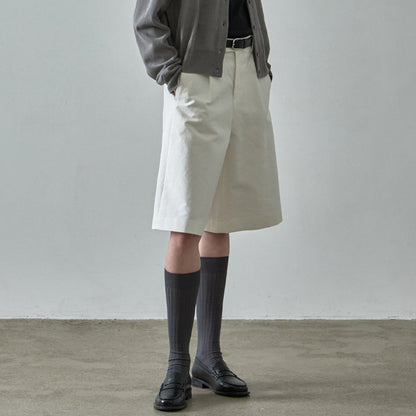 Dame brede bomulds-chino-shorts med elegant snit og praktiske lommer Stilla