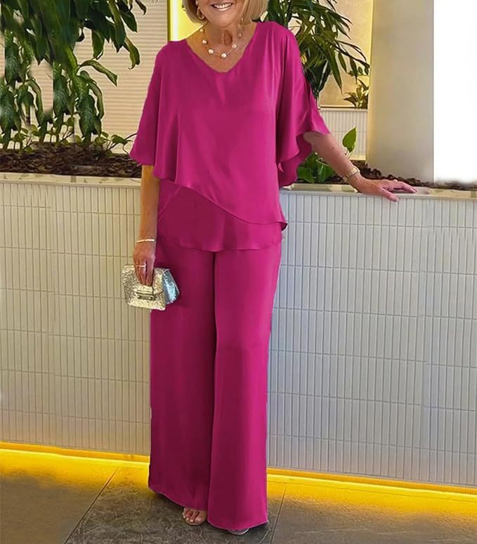Dame jumpsuit med elegant lagdeling og generøs pasform Stilla