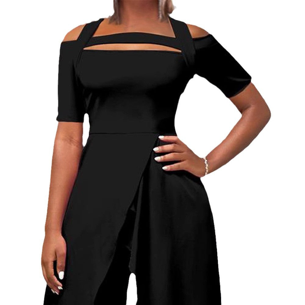 Dame elegant jumpsuit med åbne skuldre og moderne cut-out detaljer Stilla