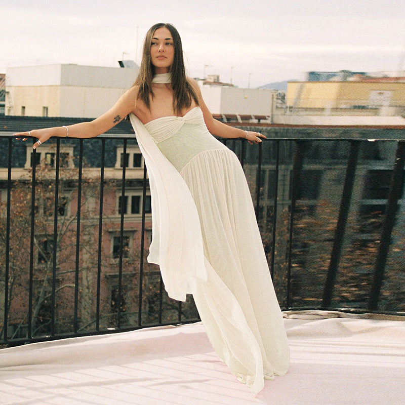 Dame Elegant Chiffon Maxikjole Stilla