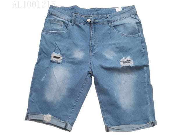 Herrer casual jeansshorts med moderne rifter og opadvendte sømme Stilla
