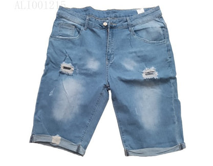 Herrer casual jeansshorts med moderne rifter og opadvendte sømme Stilla