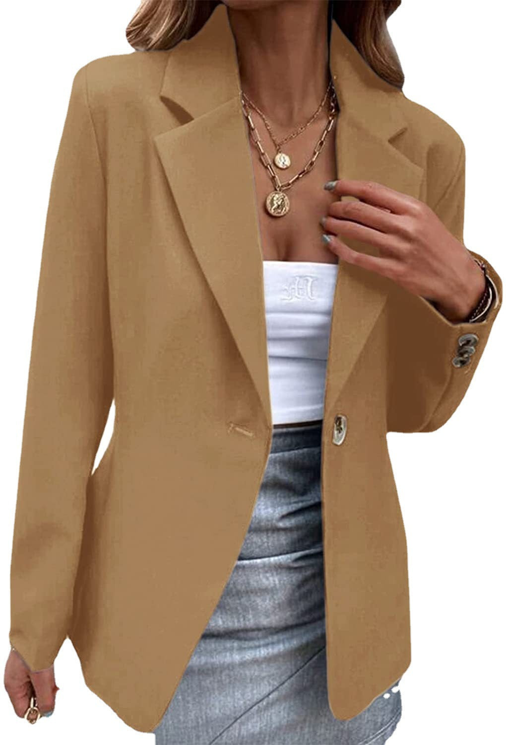 Dame elegant blazer med figursyet snit og struktureret stof Stiila