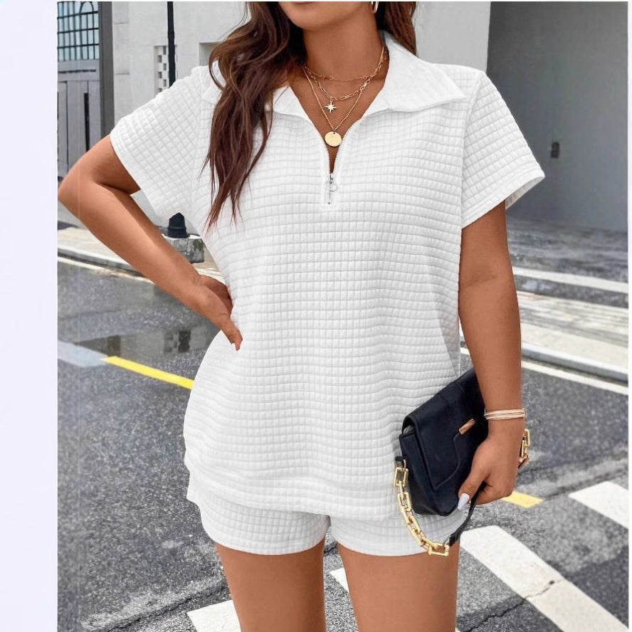 Dame kort jumpsuit med lynlås Stilla