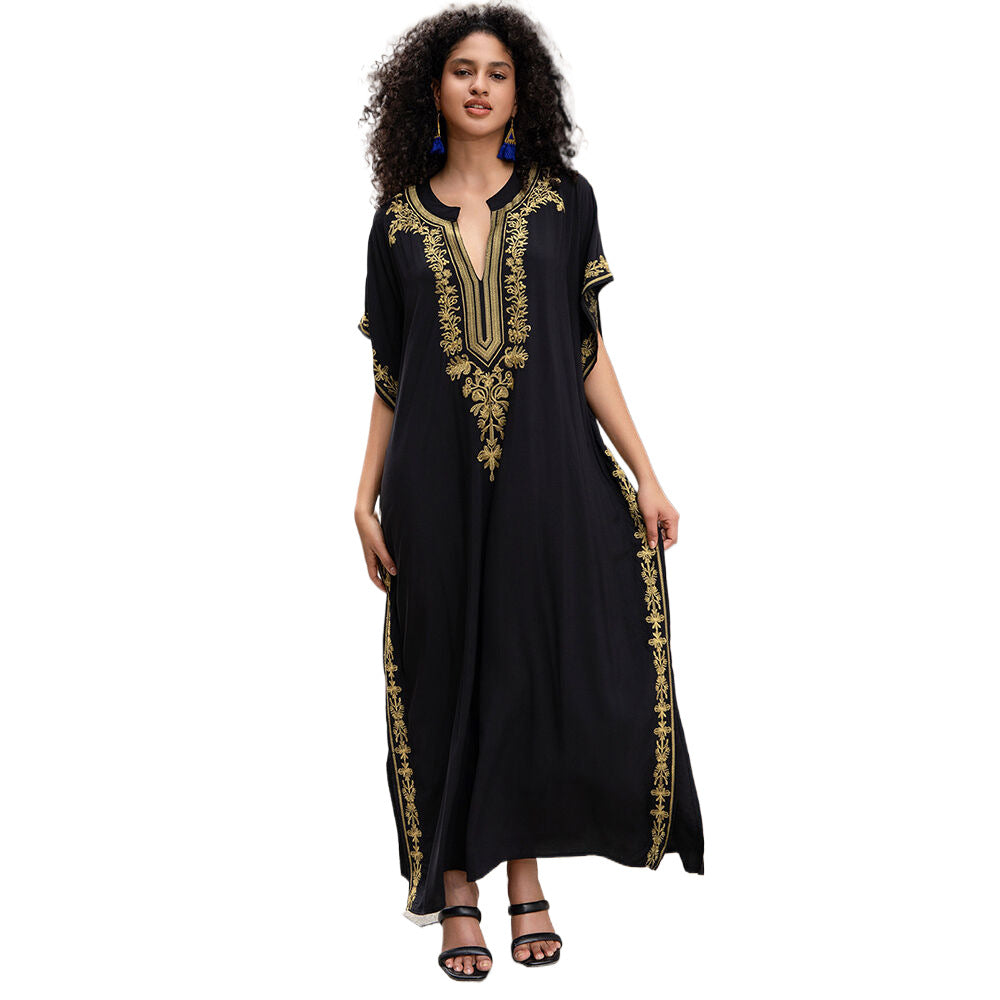 Dame Elegant Kaftan med kunstfærdige broderidetaljer Stilla