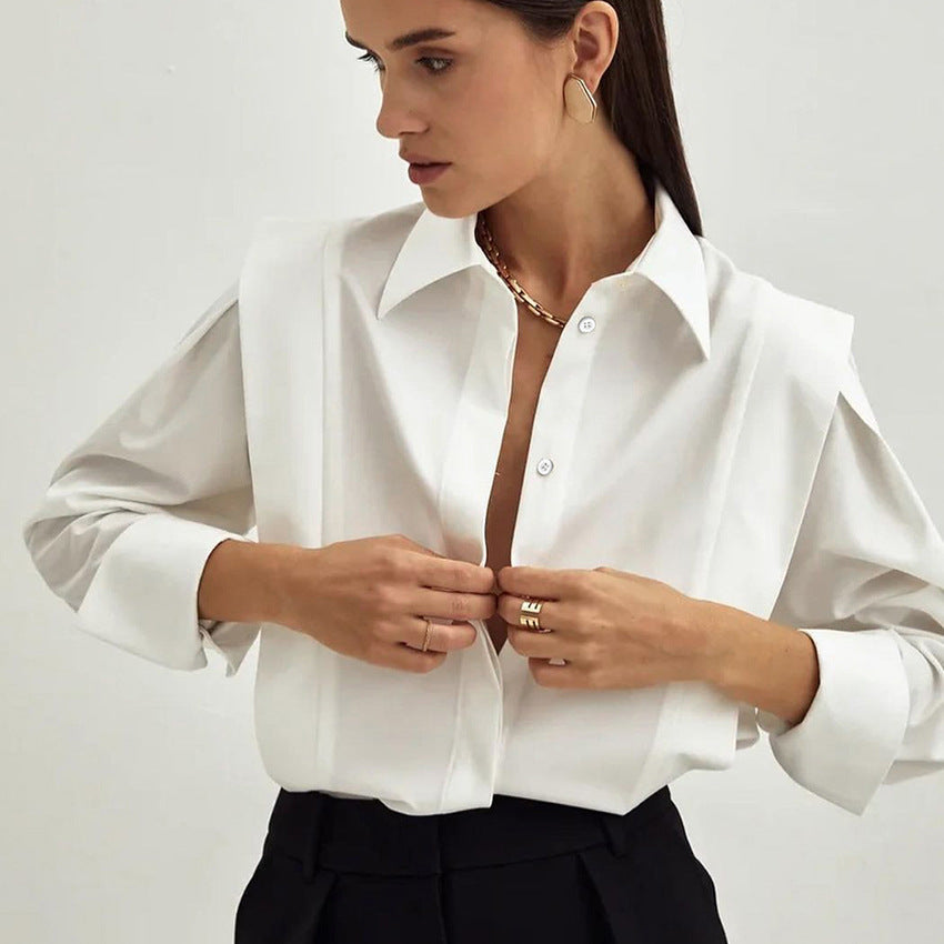 Dame Elegant Bluse med voluminøse ærmer og struktureret design Stilla