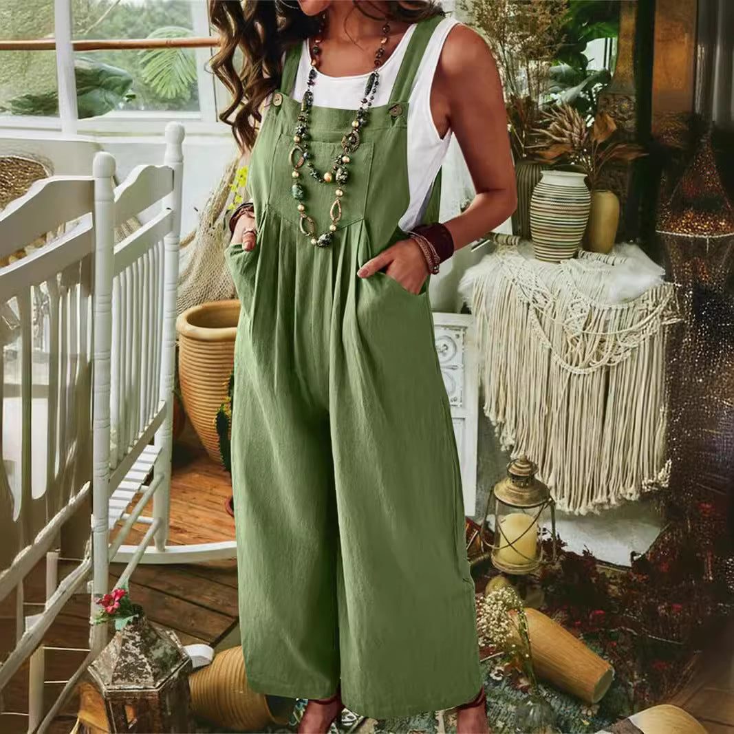Kvinder justerbare stropper bredbenet jumpsuit Stilla