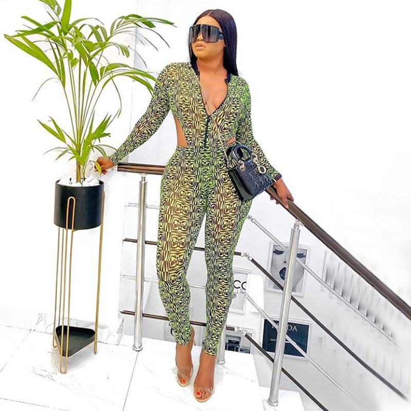Dame Cut-Out Jumpsuit med raffineret geometrisk design Stilla