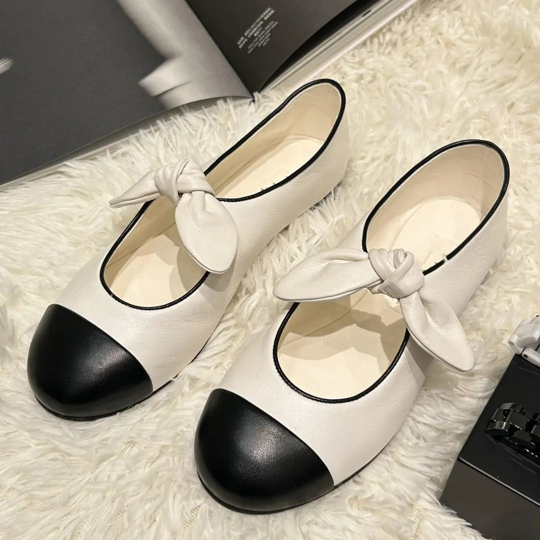 Dame Dekorativ Sløjfe-Detalje Ballerina Flade Stilla