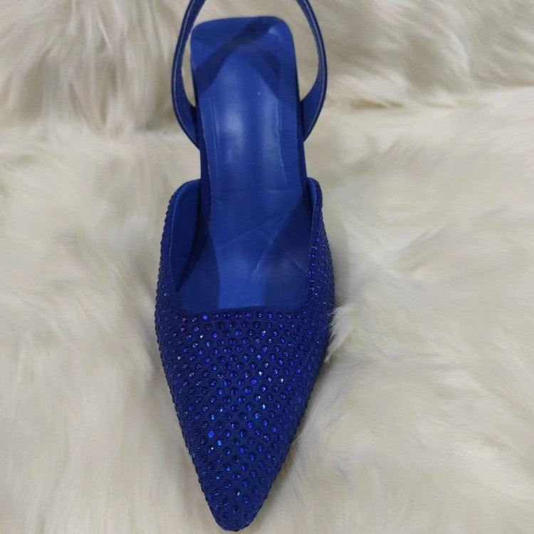 Dame Slingback Pumps med funklende strassapplikationer Stilla