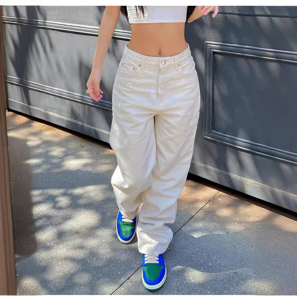 Dame afslappede højtaljede jeans Stilla