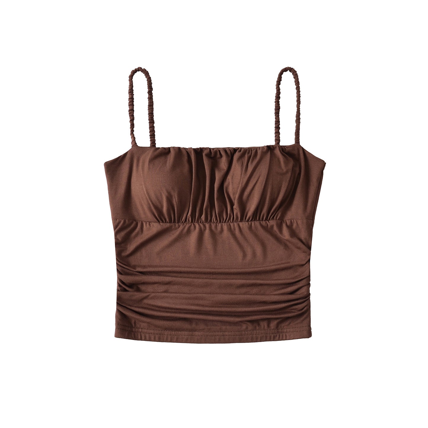 Dame afslappet overdel med rynkedetalje og justerbare stropper Stilla