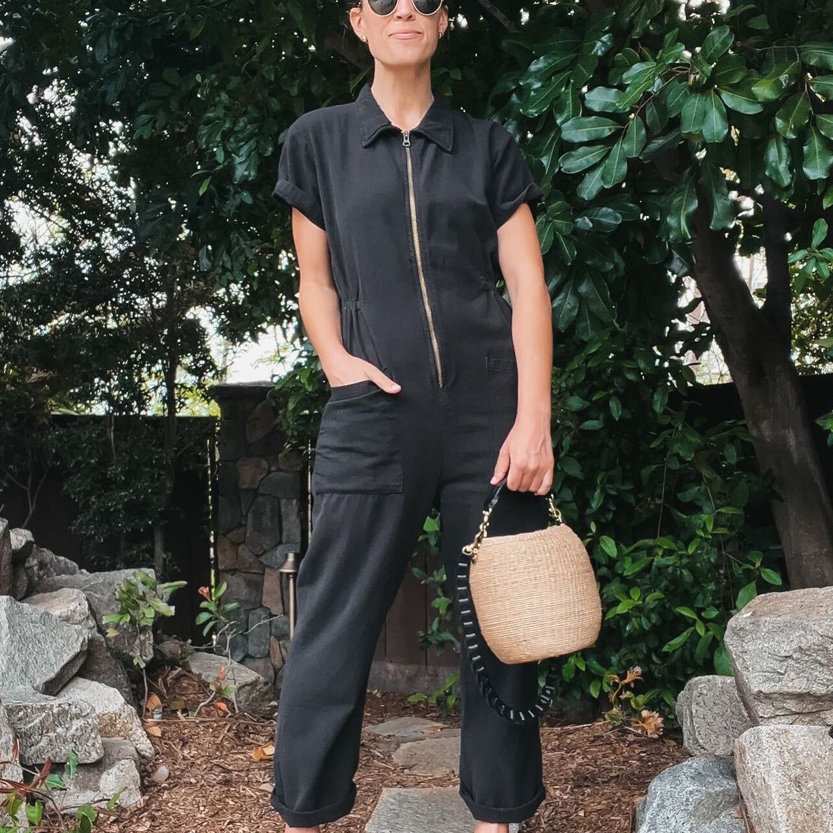 Dame mode jumpsuit med praktisk lynlås og sidelommer Stilla