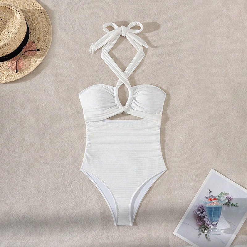 Dame Cut-Out Crisscross Enkelt Stykke Badedragt Stilla