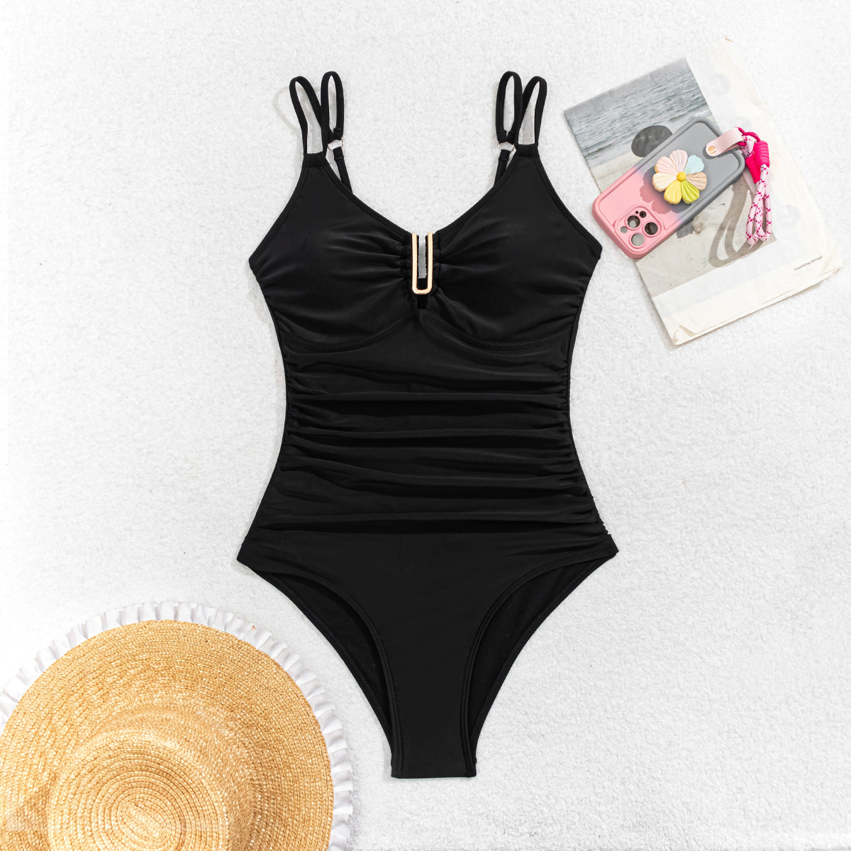 Dame elegant badedragt med justerbare stropper og modeaccent Stilla