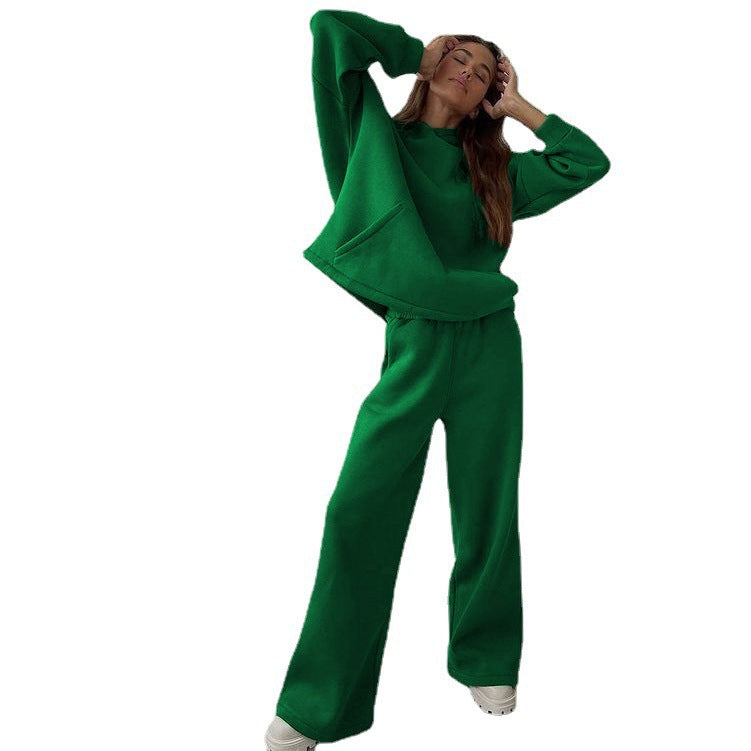 Dame afslappet og oversized hoodie sæt med løst skårne bukser Stilla