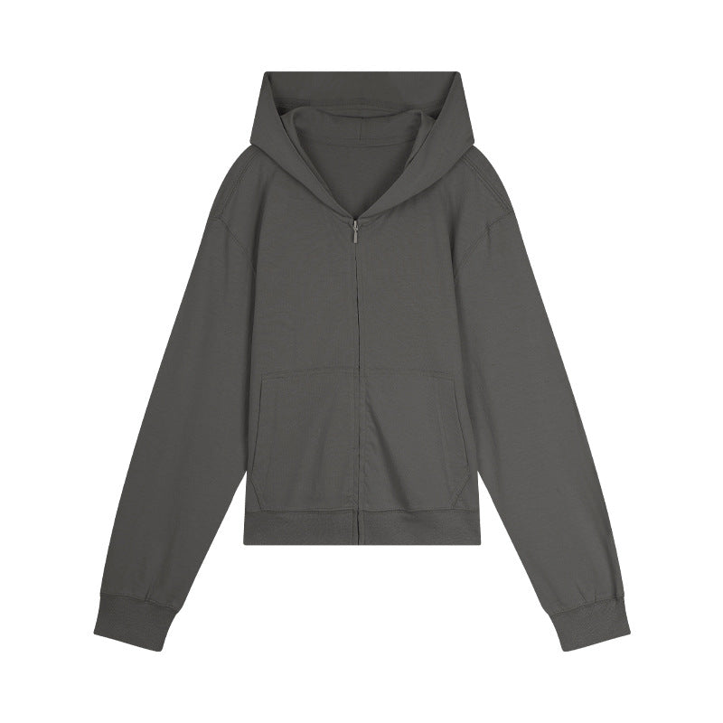 Dame afslappet hættejakke med praktiske lommer og gennemgående lynlås Stilla