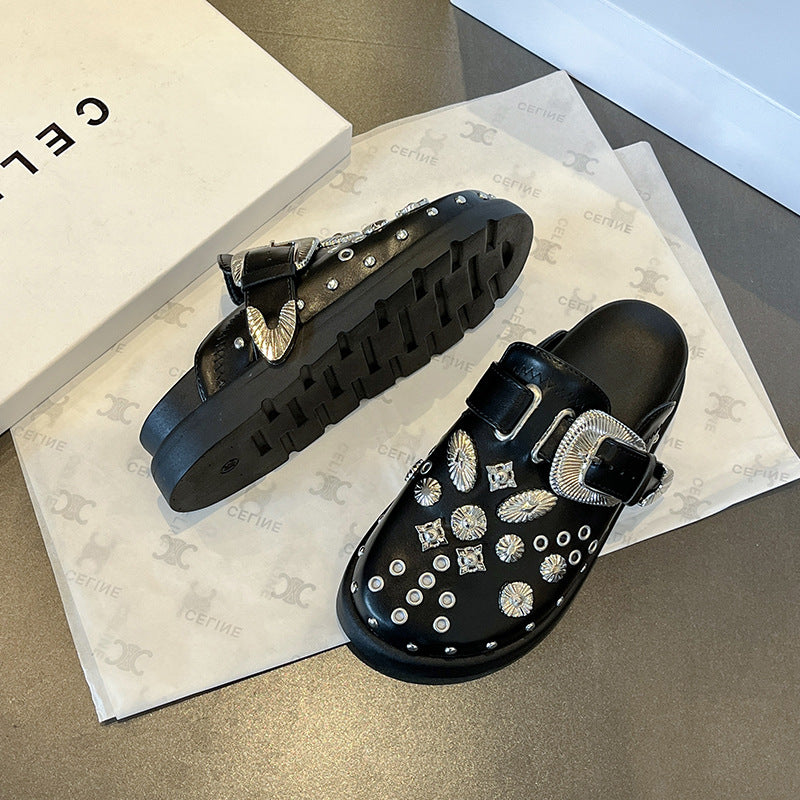 Dame dekorative remsandaler med strassudsmykning Stilla