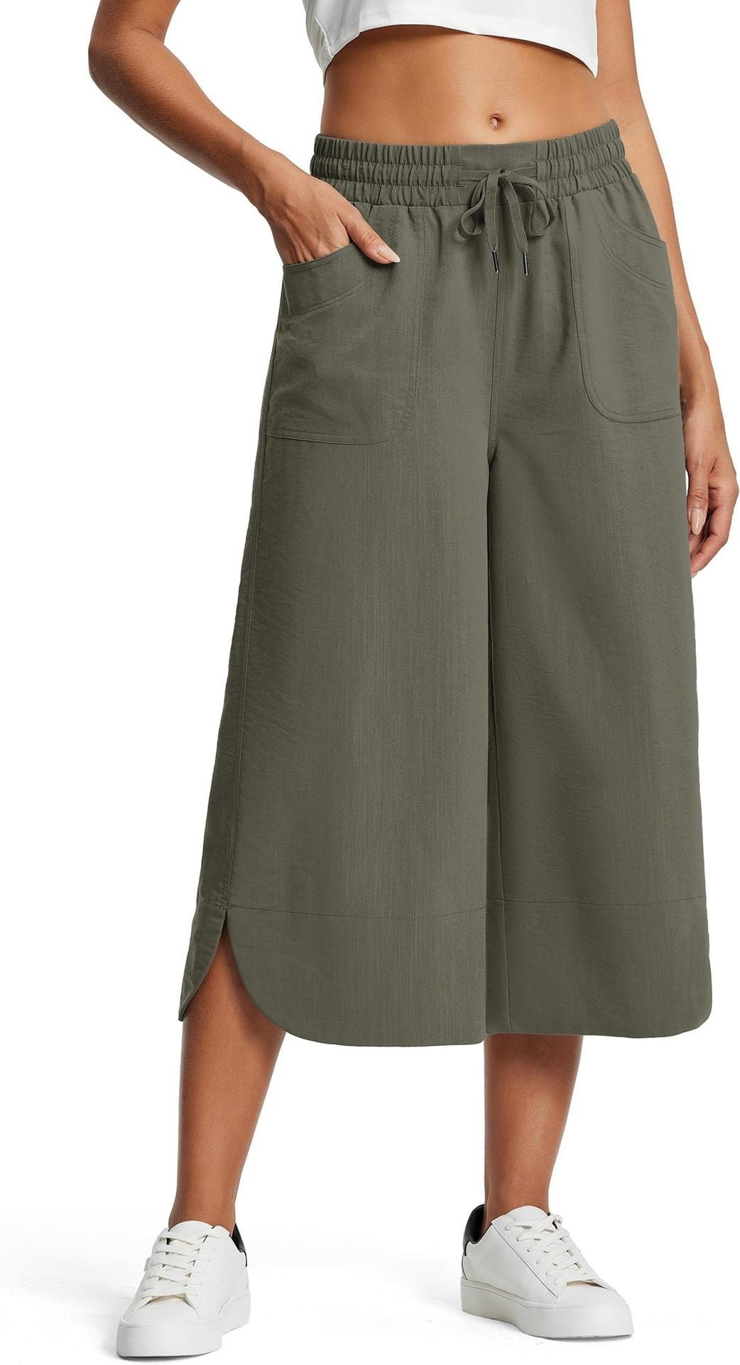 Dame afslappede culottes med elastisk talje og sidelommer Stilla