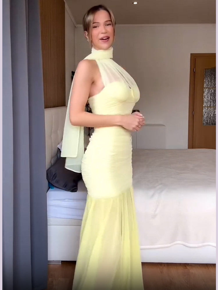 Dame Elegant bryllupskjole med gennemsigtige elementer Stilla