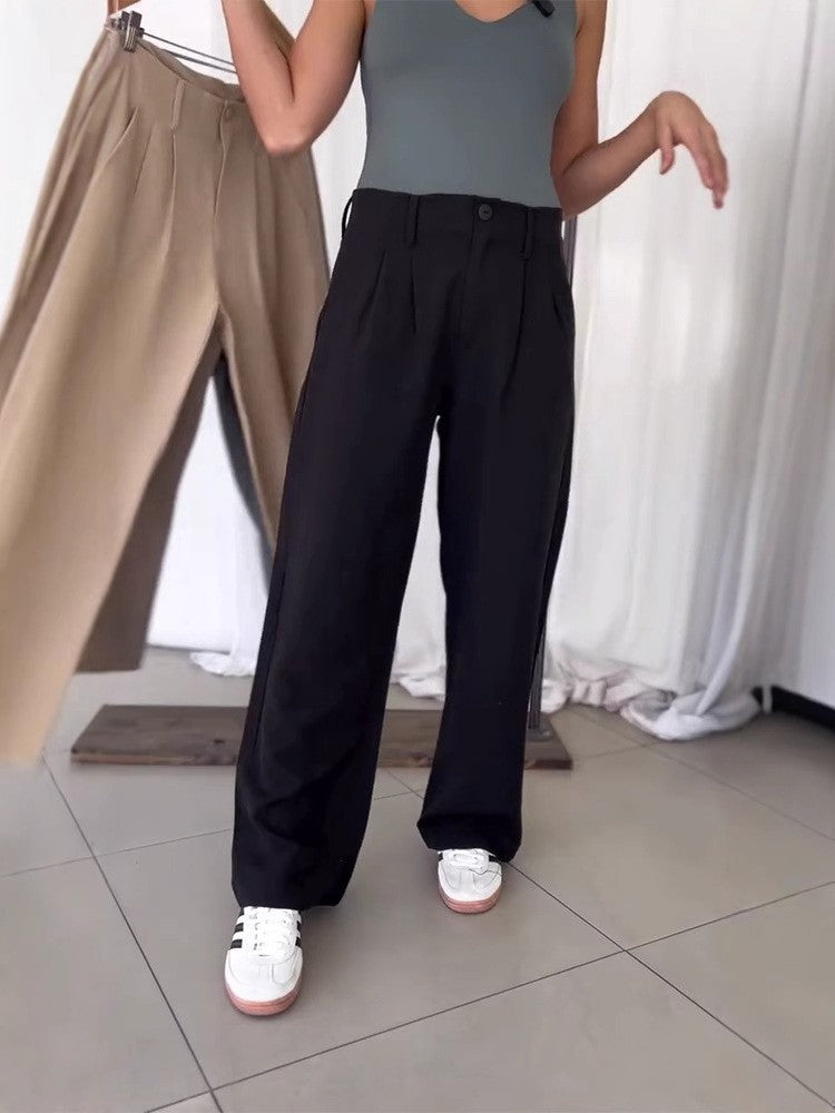 Dame elegant bukser med vidde pasform og høj talje Stilla