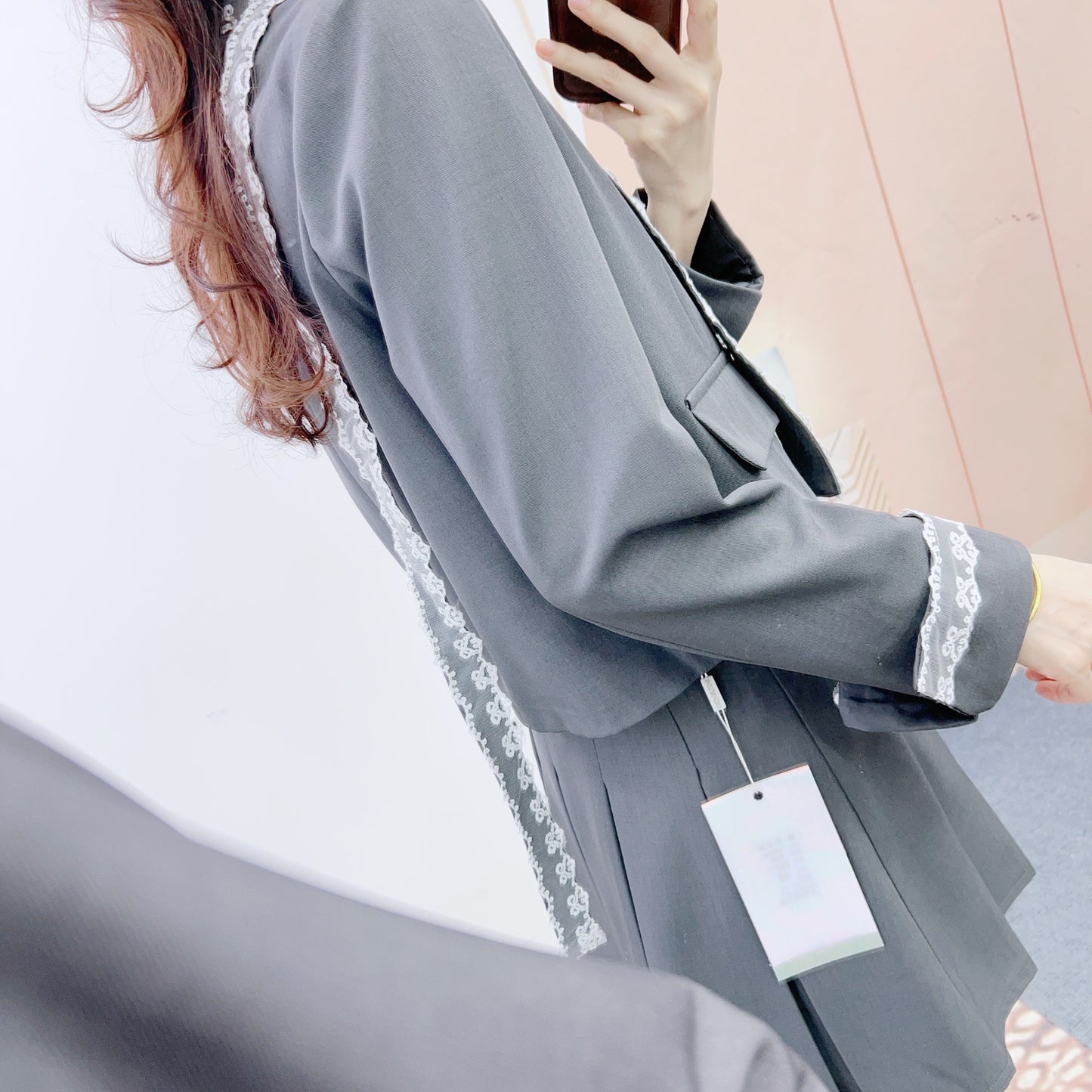 Dame elegant blazer sæt med flettet detalje Stilla