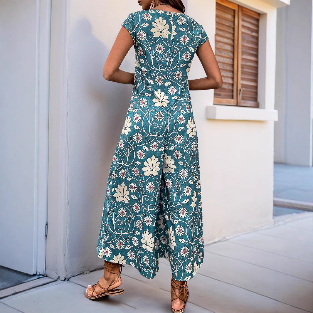 Dame jumpsuit med florale mønstre og bred pasform Stilla