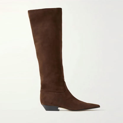 Femme Sleek Spidsfod Lårhøje Stiletto Støvler Stilla