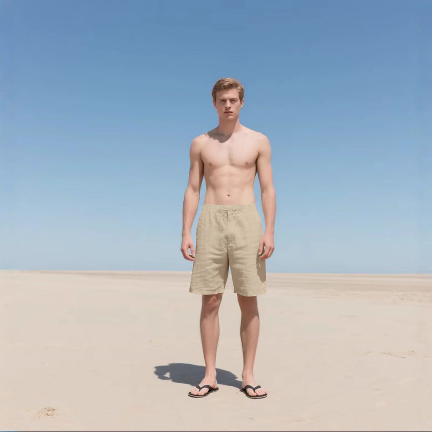 Dame afslappede linned-short med elastisk talje og praktiske lommer Stilla