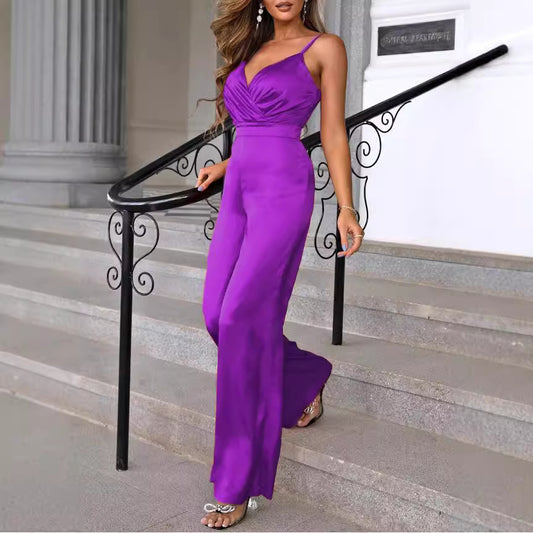 Dame elegant jumpsuit med smalle stropper og en flydende pasform Stilla