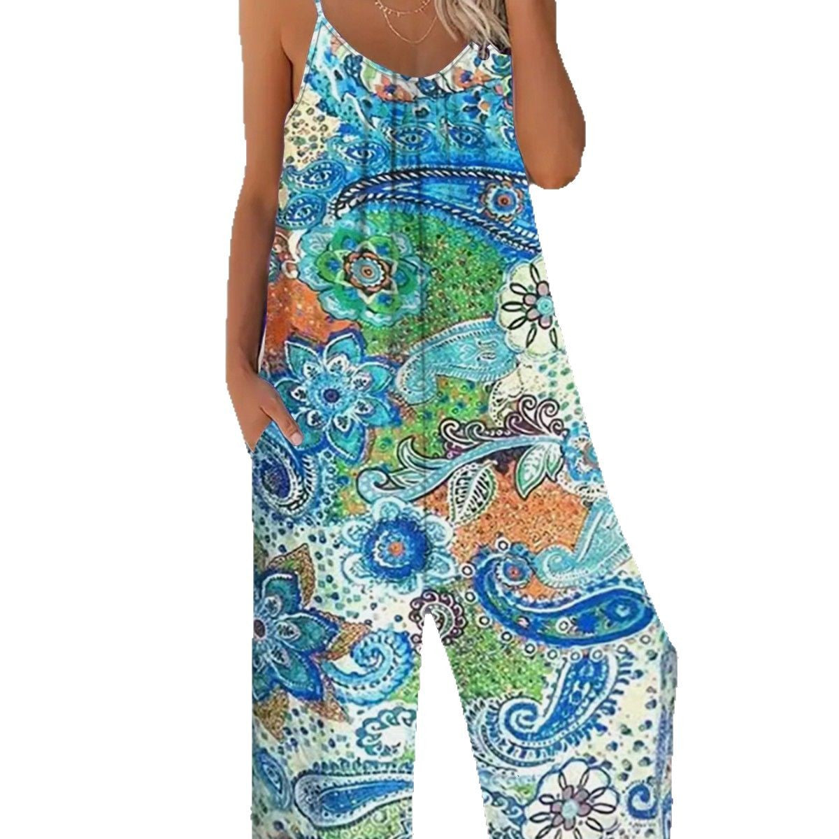 Femme Stilfuldt Bohemian Maxi Jumpsuit Stilla