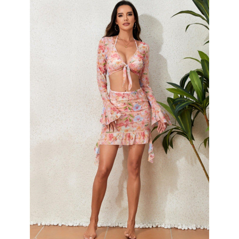 Dame Crop-Top og Skirt Sæt Stilla