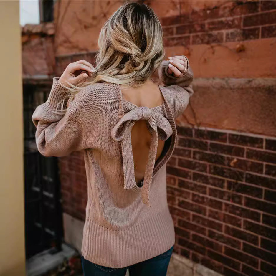 Dame afslappet grovstrik pullover med bred pasform og overlapper skuldre Stilla