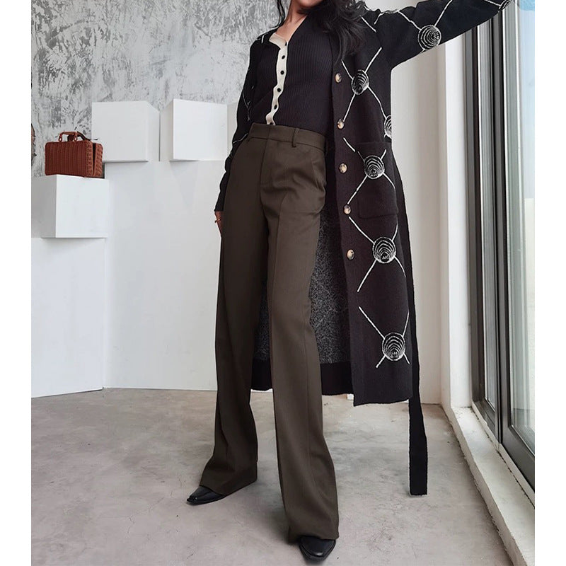 Dame elegant blazer med høj talje og brede ben Stilla