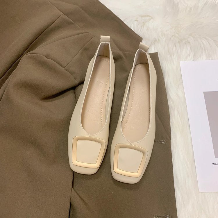 Dame Elegant Flade Sko med Dekorativ Spænde-Detalje Stilla