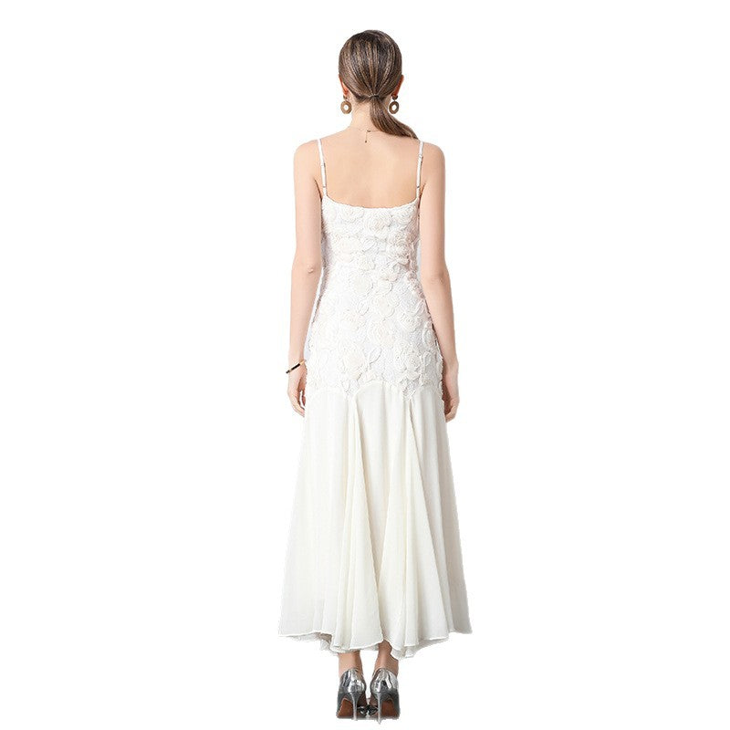 Dame Elegant Floral Dekoreret Aftenkjole Stilla