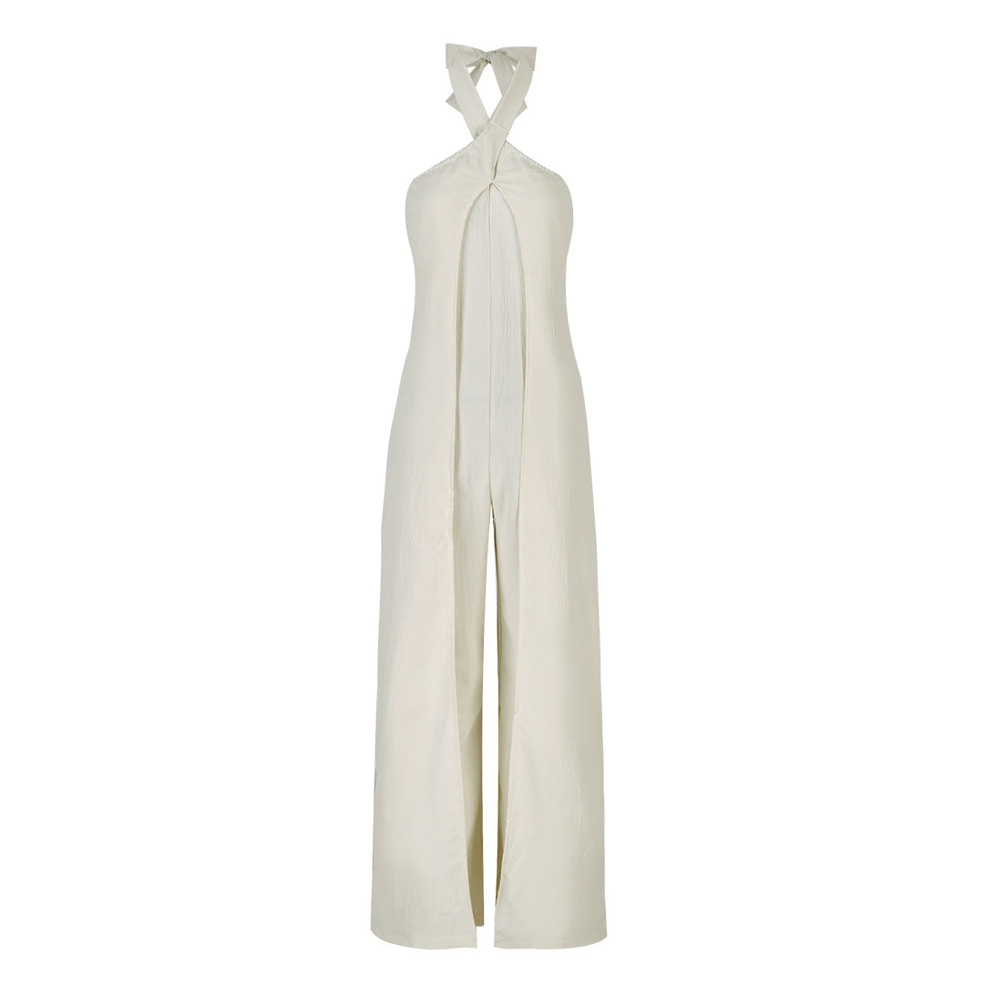 Dame Jumpsuit med elegant Cross-Back og brede ben Stilla