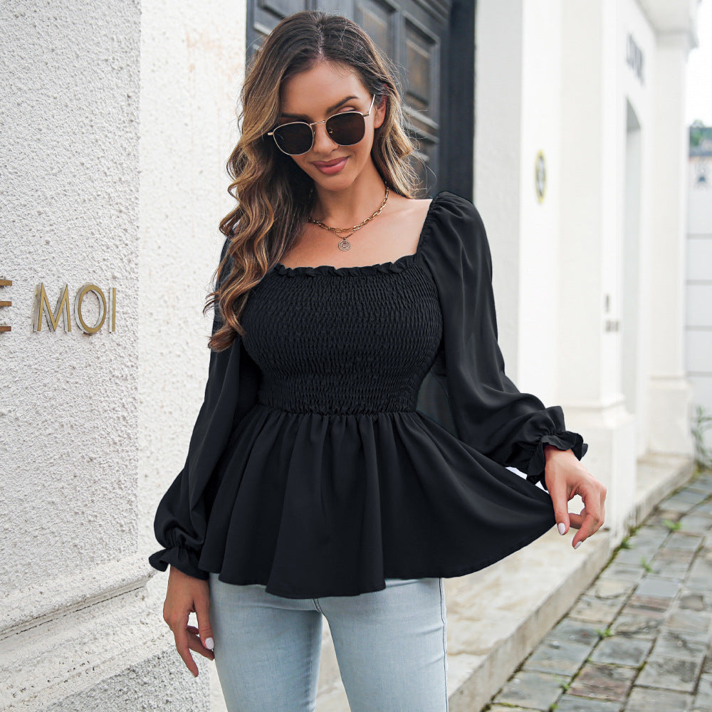 Dame Elegant Bluse med Puffærmer Stilla