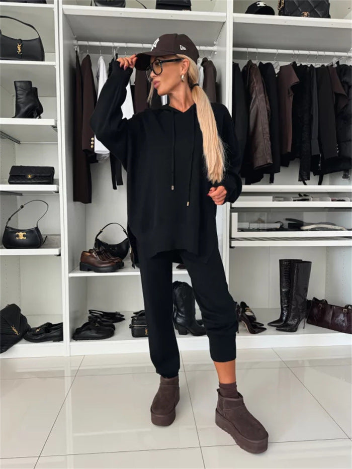 Dame afslappet sport sæt med oversized hoodie og afslappede joggingbukser Stilla