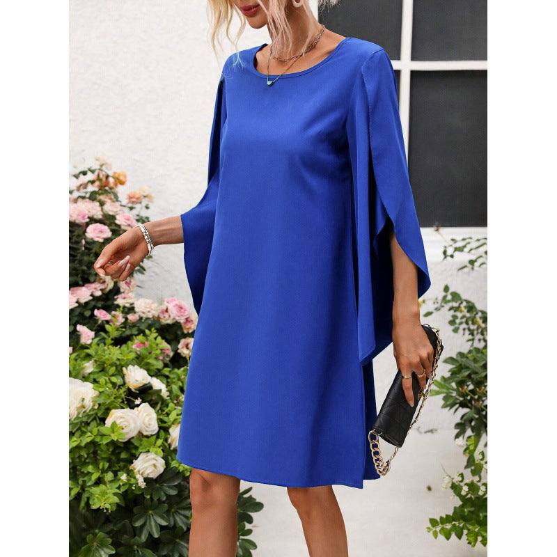 Dame Elegant Kappe Ærme Kjole Stilla