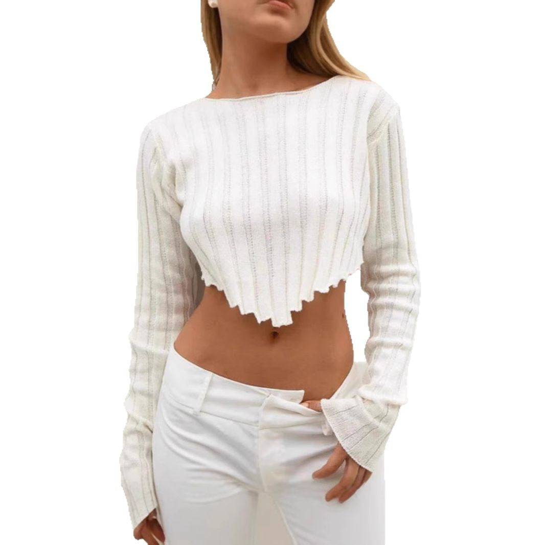 Dame cropped strikoverdel Stilla
